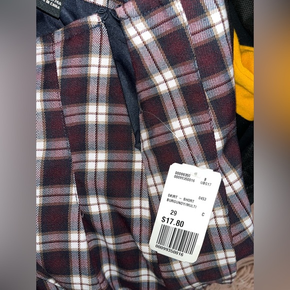 Forever21 Burgundy/Navy/White Plaid Pleated Skirt NWT — 29 - Picture 5 of 5